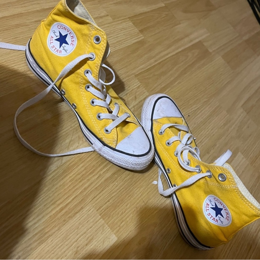 Converse Yellow High-Top Sneakers Classic Canvas Design
